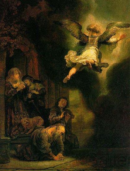 REMBRANDT Harmenszoon van Rijn The Archangel leaving Tobias, Germany oil painting art